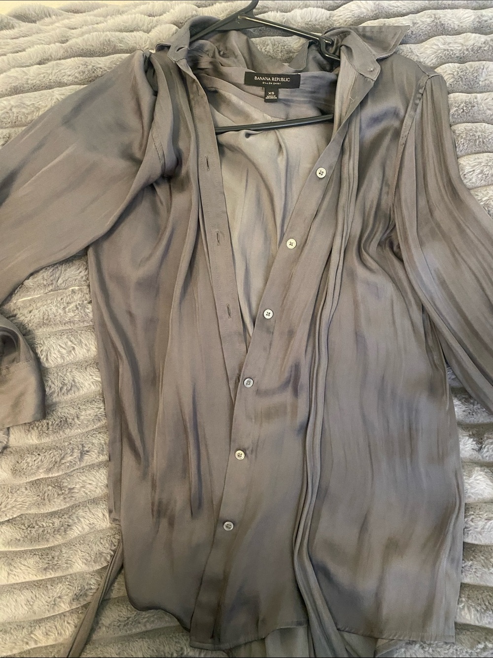 Banana Republic women’s grey Satin Button-Up Shirt